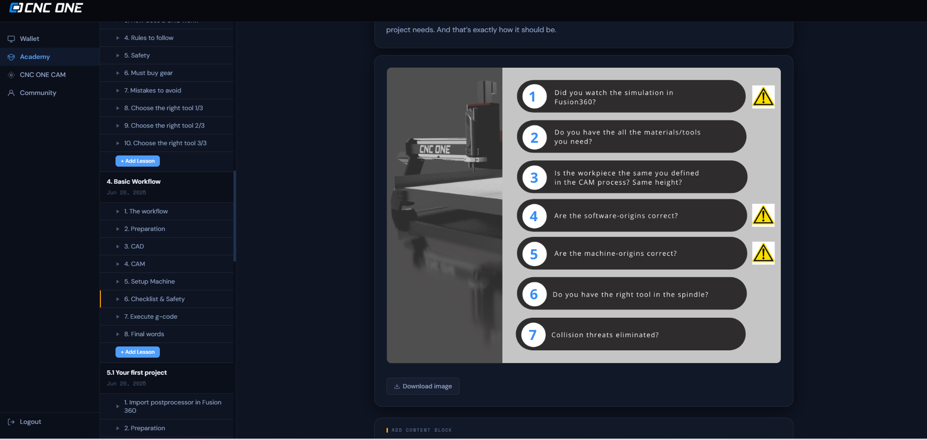 CNC ONE Workflow